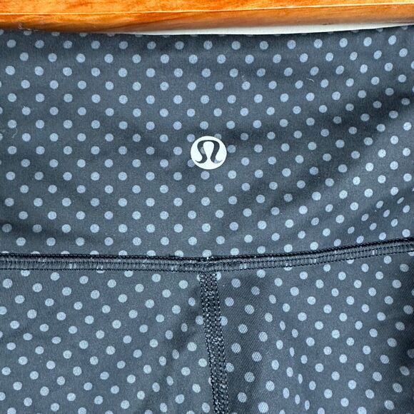 Lululemon Wunder Under Leggings‎ Teeny Dot Black 21” Size 8 Polka Dot Print - Picture 4 of 7